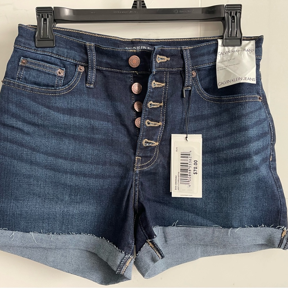 Calvin Klein Jeans Women's Repreve High Rise Buttonfly Short 4" Size 26